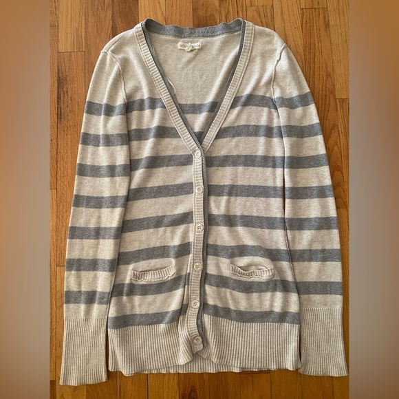 Aeropostale Striped 2000s Y2k Cardigan Sweater - Picture 1 of 7